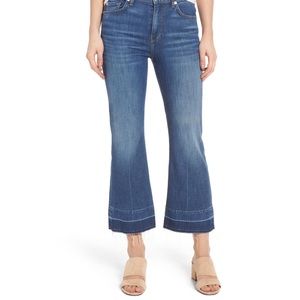 7 For All Mankind Cropped Ali raw hem flare jeans